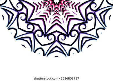 Lujoso patrón de arte de línea de flor de batik de la cultura indonesia caleidoscopio tradicional	