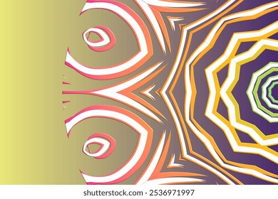 Luxurious batik flower line art pattern of indonesian culture traditional caleidoscope