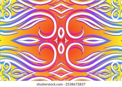 Luxurious batik flower line art pattern of indonesian culture traditional background