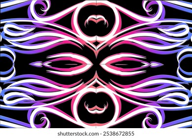 Luxurious batik flower line art pattern of indonesian culture traditional background