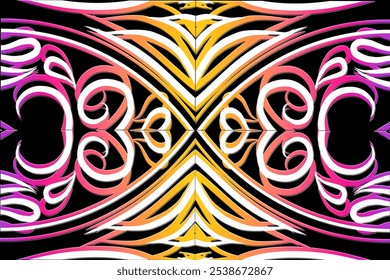 Luxurious batik flower line art pattern of indonesian culture traditional background
