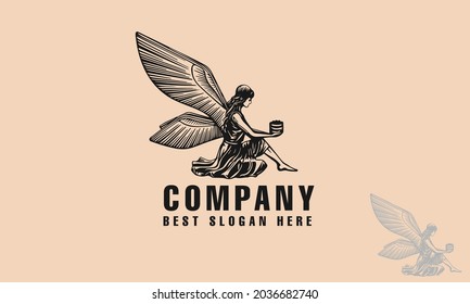 Luxurious Beautiful queen mono line logo icon design template vector illustration