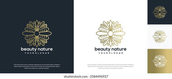 Luxurious beauty floral logo design. Flower logo template. Beauty logo symbol icon