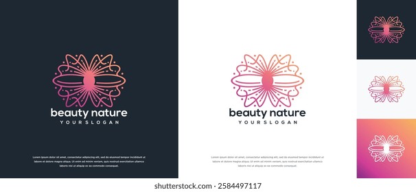 Luxurious beauty floral logo design. Flower logo template. Beauty logo symbol icon