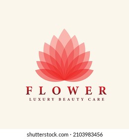 luxurious beauty flower logo spa salon cosmetics brand. looped flower and leaves logotype - vector