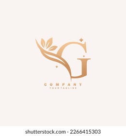 Luxurious beauty G logo with floral decoration. monogram initial letter G. suitable for logos of beauty, spa, salon, boutique, fashion, women, business, company, nature, etc