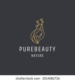 Luxurious beauty woman logo icon design template vector premium