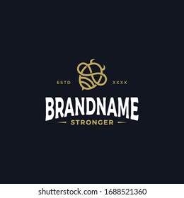 Luxurious bee logo design vector illustration