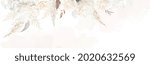 Luxurious beige and brown trendy vector design banner frame. Pastel pampas grass, fern, white rose, peony, flowers. Watercolor brush texture. Wedding card decoration.Elements are isolated and editable