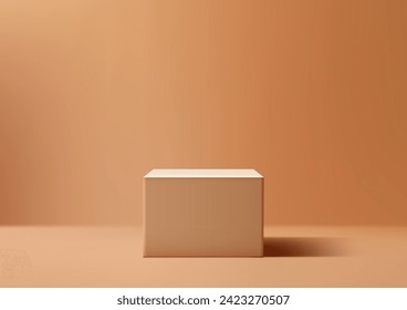 Luxurious beige podium mockup. Featuring a minimal design and smooth, 3D stage is perfect for showcasing your products. Minimal style. Vector illustration