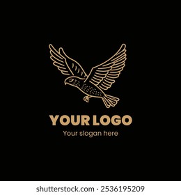 Luxuriöses Vogel-Logo-Design mit eleganten Linien symbolisieren Freiheit und Prestige für Premium-Branding

