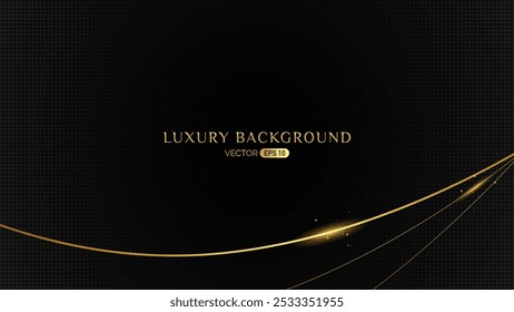 Um fundo preto luxuoso com linhas douradas elegantes. O design é elegante e moderno, adequado para marcas de ponta ou materiais promocionais.