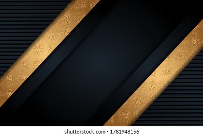 Luxurious black background with glitter gold