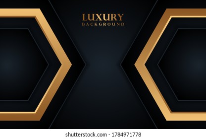 Luxurious black background with line gold