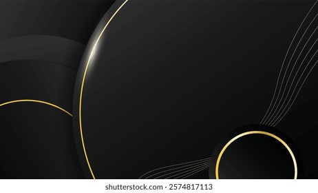 A luxurious Black background with round circle premium royal style