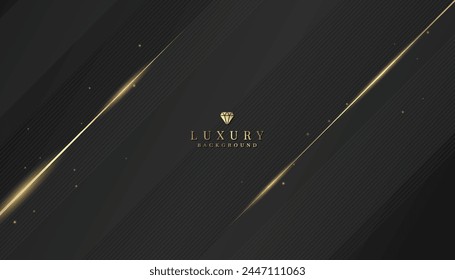 Luxurious black background with sparkling gold and glitter. modern elegant abstract background
