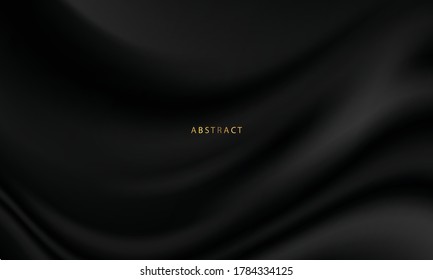 Luxurious black curtain wrinkle background for assembling posters