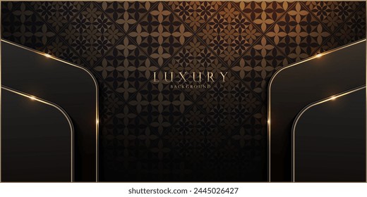 Luxurious Black and Gold Abstract Background for Royal Cards and Banners, Elegant Boutique Website. Template Artwork, Opulent Mockup Design.