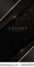 Luxurious Black and Gold Patterned Background, Stylish Phone Wallpaper with Elegant Design, Abstract Geometric Art for High Definition Phone Wallpaper