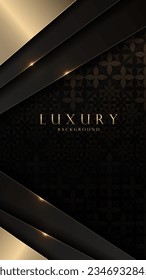 Luxurious Black and Gold Patterned Background, Stylish Phone Wallpaper with Elegant Design, Abstract Geometric Art for High Definition Phone Wallpaper