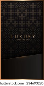 Luxurious Black and Gold Patterned Background, Stylish Phone Wallpaper with Elegant Design, Abstract Geometric Art for High Definition Phone Wallpaper