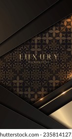 Luxurious Black and Gold Patterned Background, Stylish Phone Wallpaper with Elegant Design, Abstract Geometric Art for High Definition Phone Wallpaper