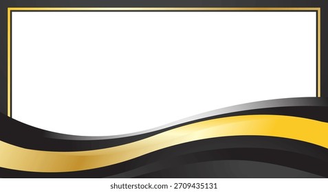 Lujoso fondo de onda negro y dorado perfecto para certificados y premios