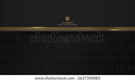 Luxurious black gradient Islamic background with decorative art