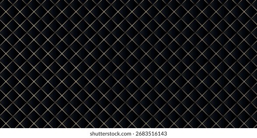 Lujoso fondo abstracto de líneas cuadradas negras con bordes de oro brillante. Premium y fondo elegante. Ilustración vectorial.