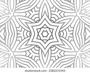 Lujoso patrón de mezcla de gradientes en blanco y negro del moderno chino oriental Java clásico tradicional flores borneo arte de círculo