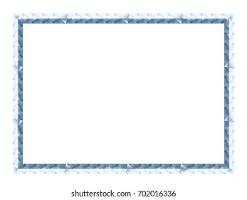 Luxurious blue diamond decorative frame of rectangle, decorative ruler, ornament