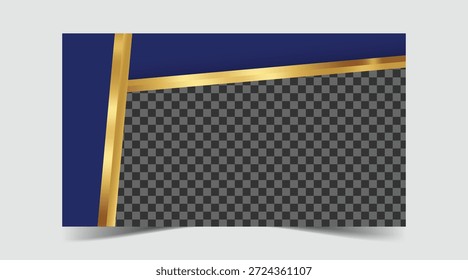 Lujosa forma de elemento de marco de oro azul