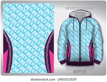 Luxurious blue purple lightning pattern design, illustration, textile background for sports t-shirt, football jersey shirt mockup for football club. consistent front view