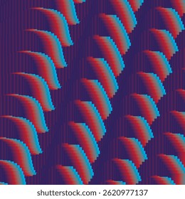 Fundo de padrão azul e vermelho luxuoso | Padrão vetorial premium 