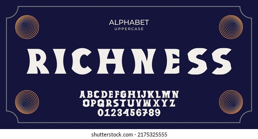 Luxurious bold alphabet, vintage nostalgic style