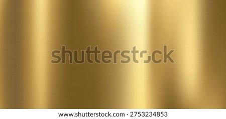 Luxurious Brushed Golden Metallic Texture with Horizontal Grain and Polished Gradient Reflections