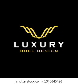 luxurious bull or letter M logo design inspiration. logo template. editable vector