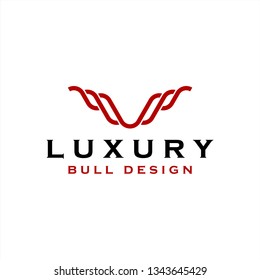 luxurious bull or letter M logo design inspiration. logo template. editable vector