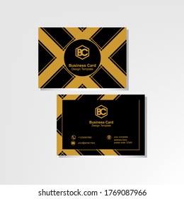 Luxurious Business Card Design Template with Abstract Floral Ornaments