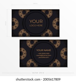 Luxurious business card design with vintage Indian ornament. Can as Roman background and wallpaper. Elegant and classic elements ready for print and typography.