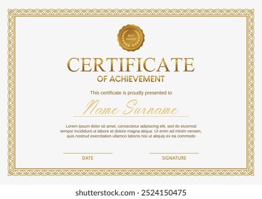 um luxuoso certificado de documento comercial