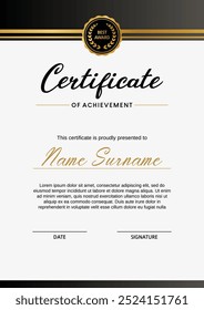 a luxurious business document certificate