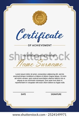 a luxurious business document certificate