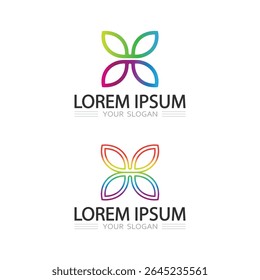Luxurious butterfly logo template for beauty cosmetic and lifestyle branding