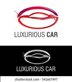 Luxurious car design concept automotive topics vector logo design template