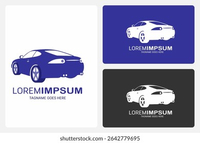 Luxurious Car Logo Template – Vector Illustration of Elegant Vehicle Silhouette for Premium Auto Brands and Services