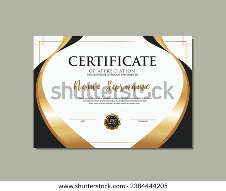 Luxurious Certificate Design. Elegant Certificate. Gold Certificate