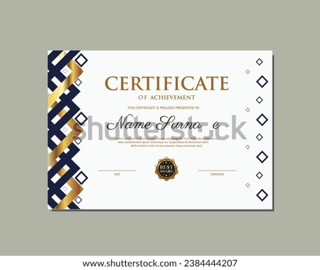 Luxurious Certificate Design. Elegant Certificate. Gold Certificate