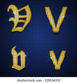 Luxurious characters designed with gold diamonds