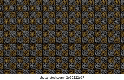 luxurious checkerboard pattern, wood grain pattern gold silver with black background, paper pattern, seamless plaid pattern vector. Retro background fabric. Vintage checkered color geometric texture,